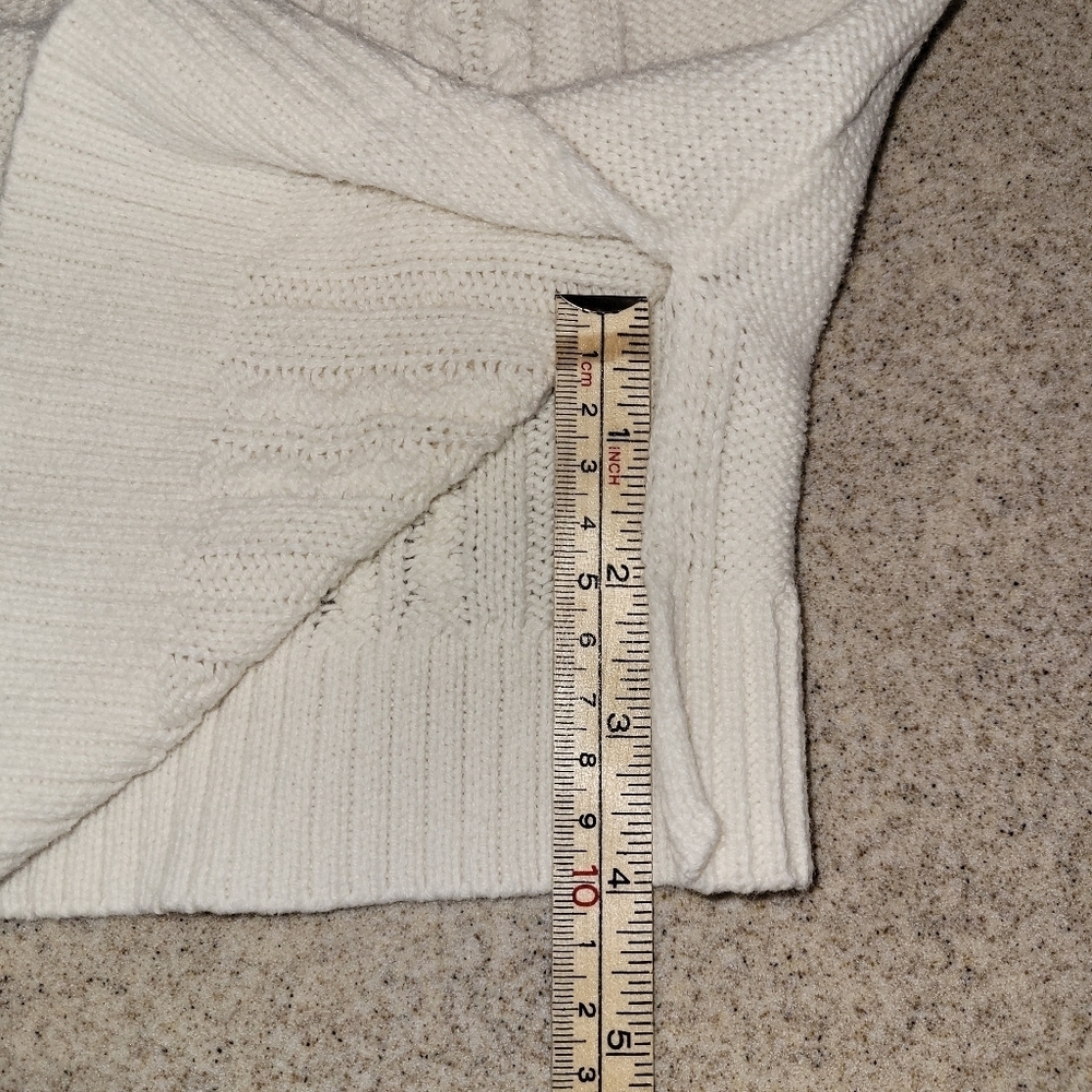 Chaps Classics White Knit Sweater Size Medium Cozy Cotton Acrylic - Picture 5 of 10